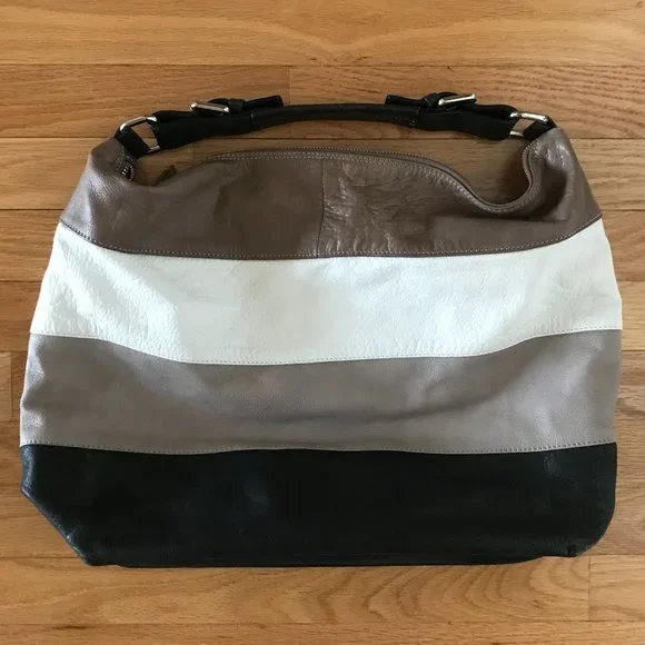 Gianni Notaro Made in Italy Leather Color Block Shoulder Bag - Picture 1 of 16